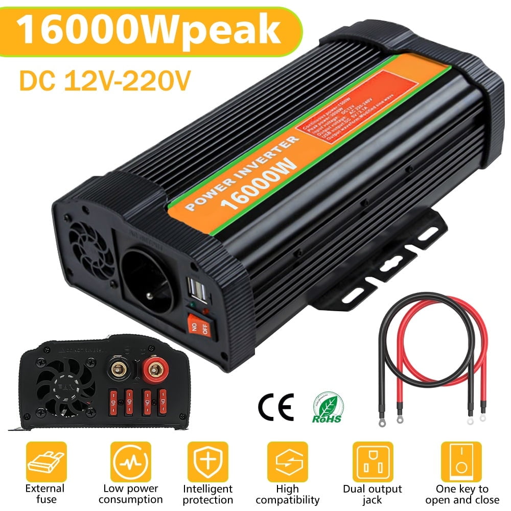 Inverter, 8000W/16000W(Peak) Car Power Inverter Dc 12V To 100/120V Ac Converter, for Camping/Road Trips/ Outdoor Work