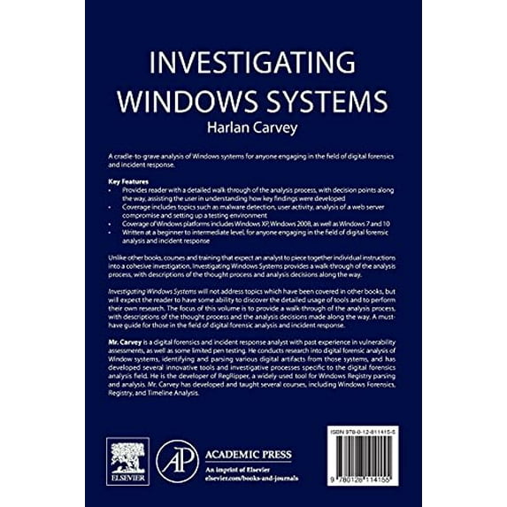 Pre-Owned Investigating Windows Systems (Paperback) 0128114150 9780128114155