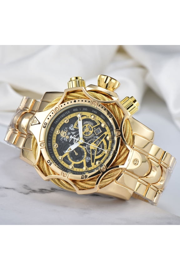 Invic Men's Large Dial Steel Band Sports Watch