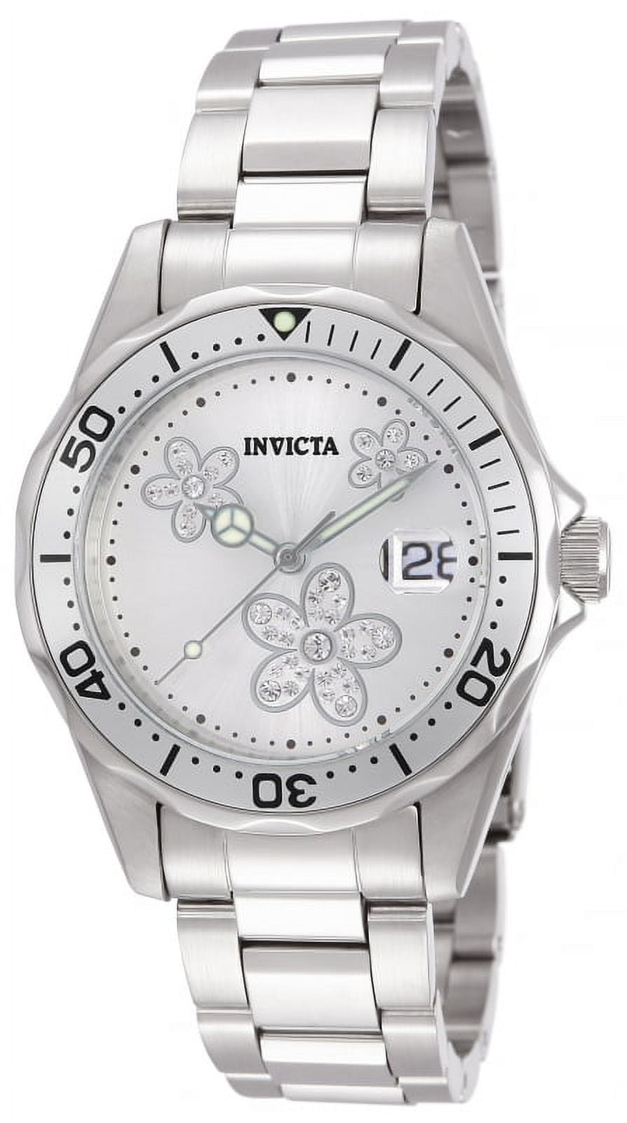 INVICTA 12506 Womens Angel Quartz 3 Hand Dial Watch - Metallic White