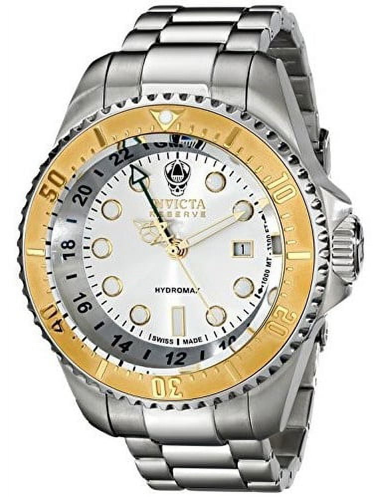 Invicta 16961 Men's Hydromax Reserve GMT Silver Dial Gold