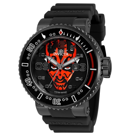 Invicta 27670 Men's Star Wars Darth Maul Black Rubber Strap Watch