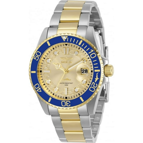 Invicta 30482 Womens Pro Diver Quartz 3 Hand Gold Dial Watch