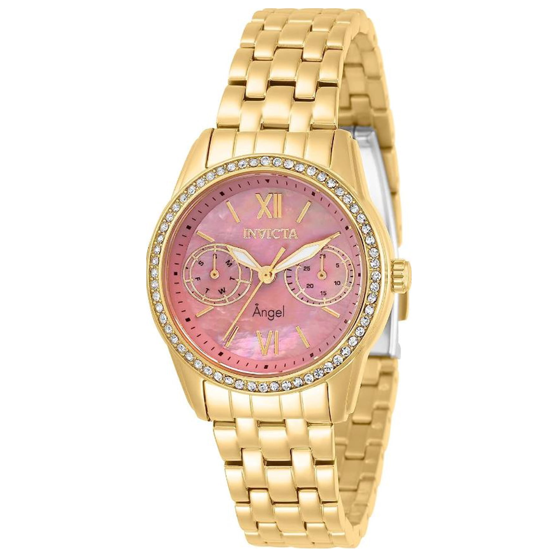 Invicta Angel Women's Watch 31379 - Pink MOP Dial, Yellow Gold