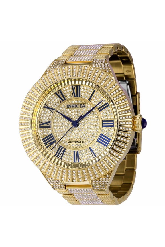 36867 Men's Specialty Automatic Gold Tone Pave Dial Watch