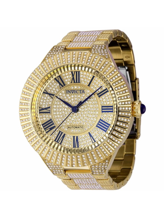 36867 Men's Specialty Automatic Gold Tone Pave Dial Watch