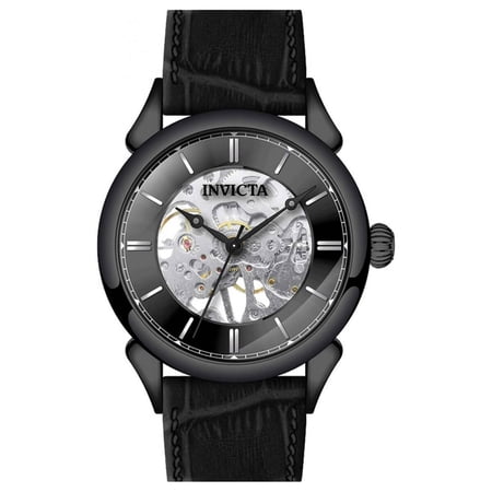Invicta 38174 Men's Vintage Mechanical Black Case Strap Watch