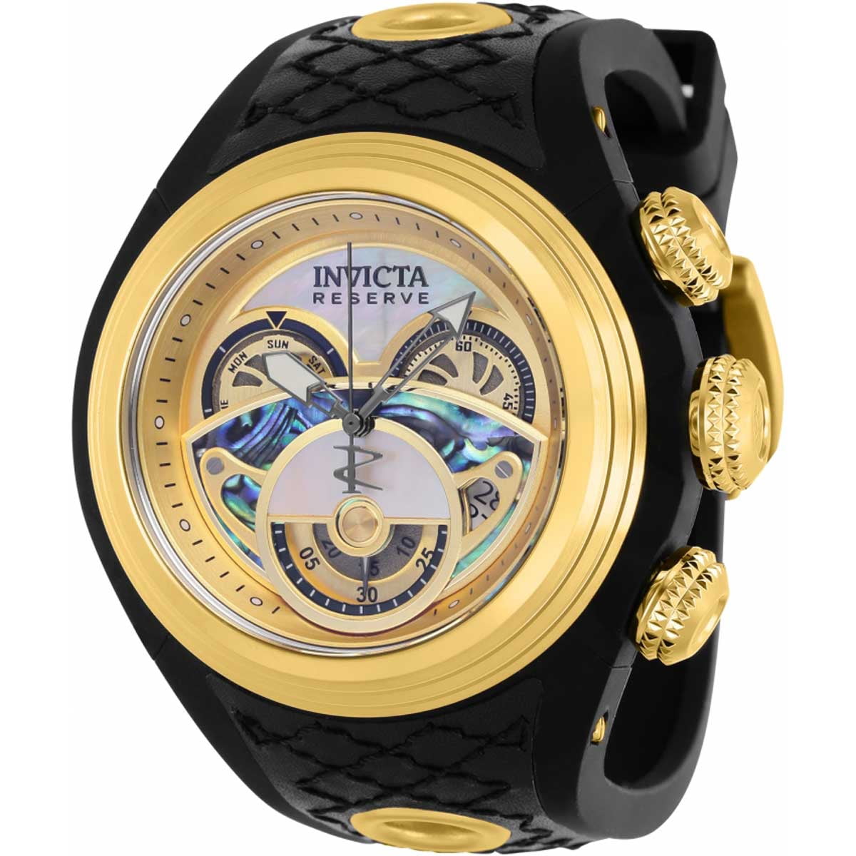 Invicta 38877 Men's Reserve S1 Swiss Quartz Black Strap Watch