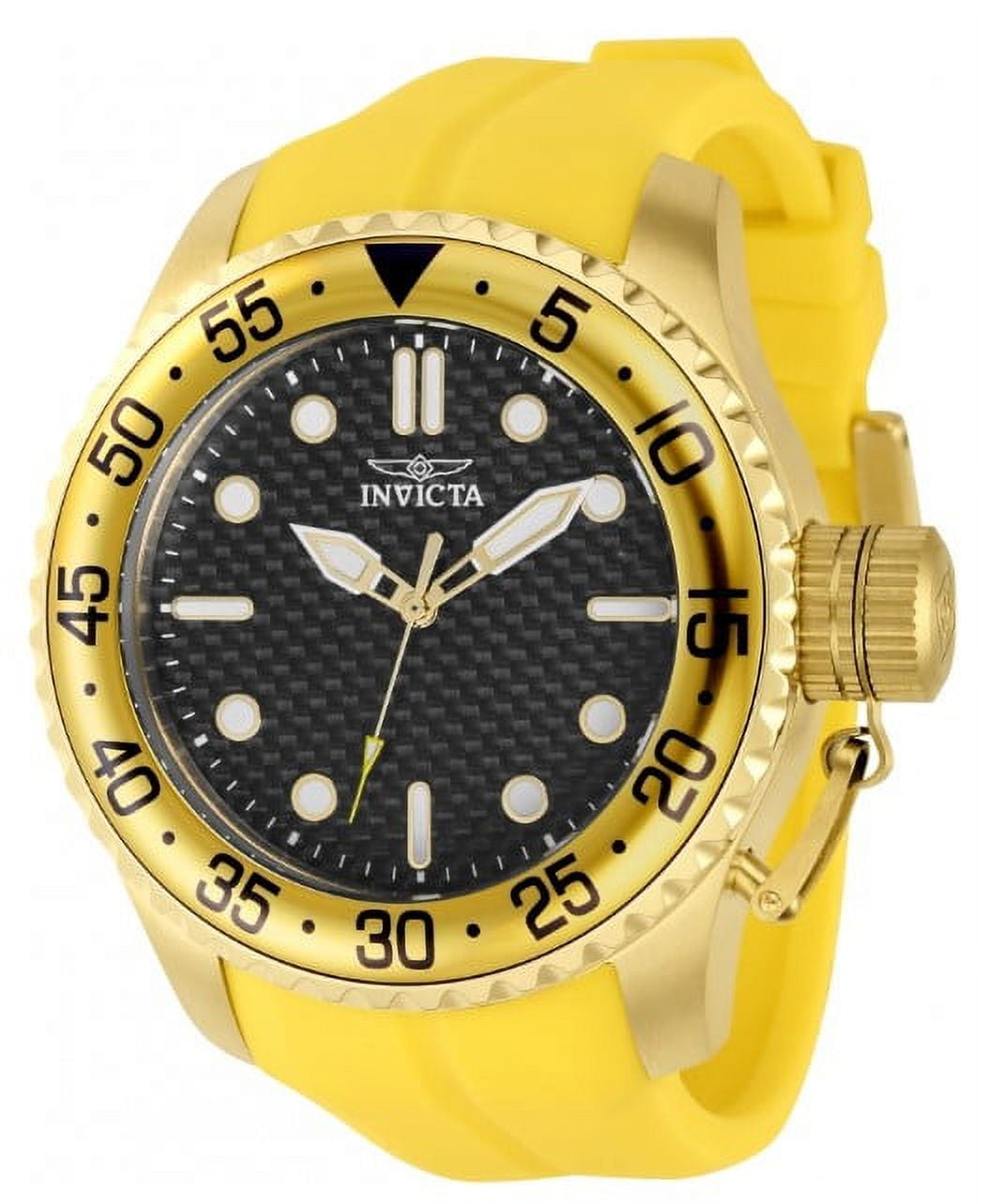 Invicta 39505 Pro Diver Black/White Dial Yellow Silicone Band Men's Watch