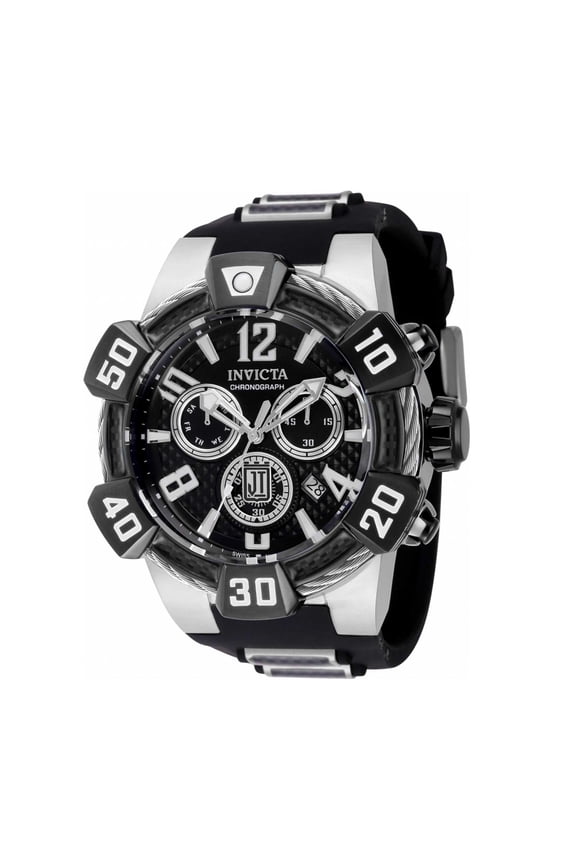 40441 Men's Jason Taylor Chrono Black Dial Strap Watch
