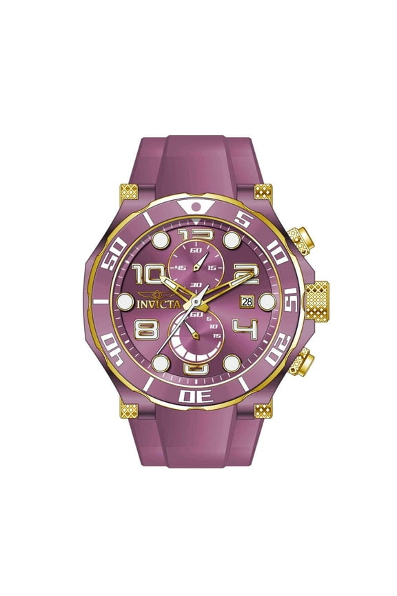 40656 Men's Pro Diver Chronograph Purple Dial Strap Watch