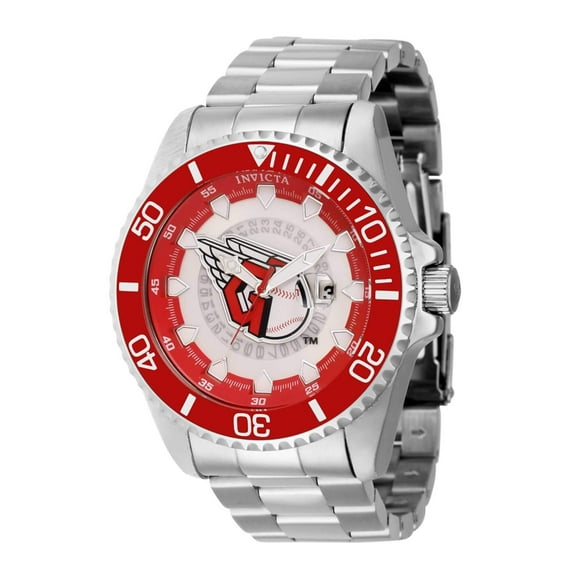 Invicta 43461 Men's MLB Cleveland Guardians Silver Bracelet Watch