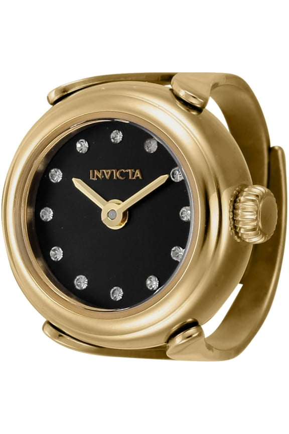 44482 Women Mini Quartz 2 Hand Black Dial Watch