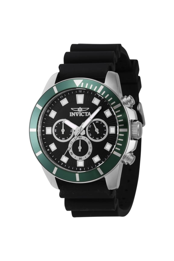 46078 Men's Pro Diver Chronograph Black Rubber Strap Watch