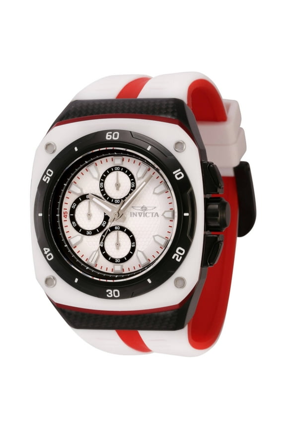46109 Men's Speedway Chronograph White and Red Strap Watch