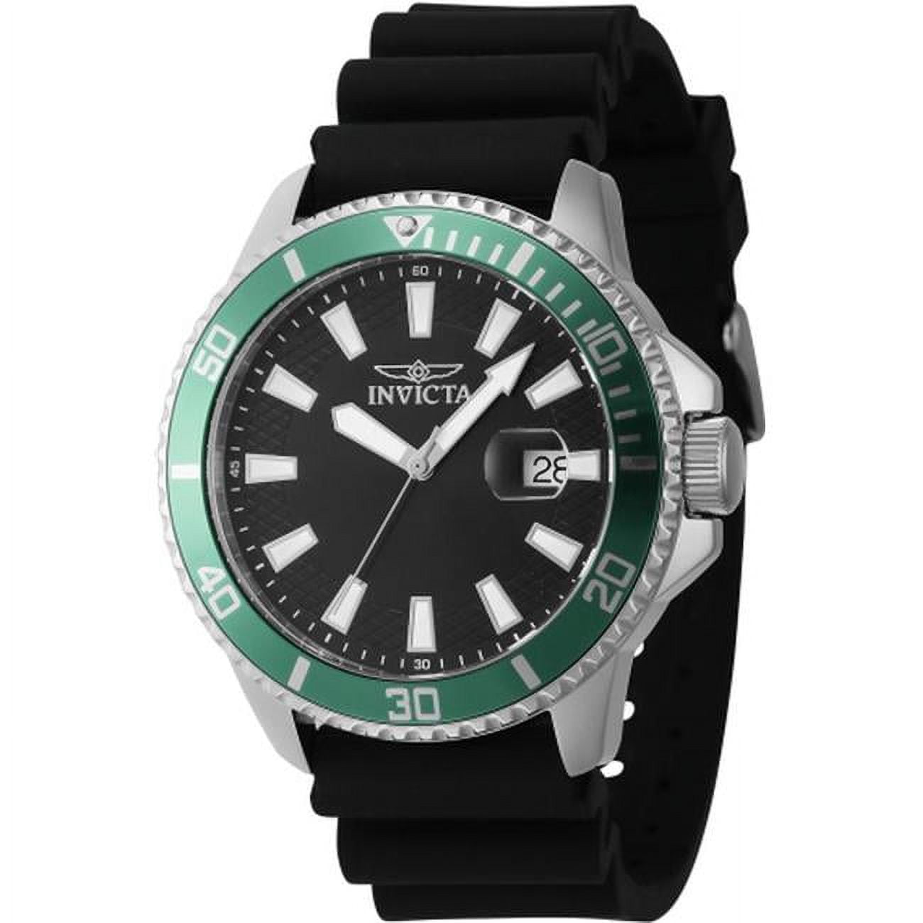 Invicta 46129 Pro Diver Quartz 3 Hand Black Dial Men Watch