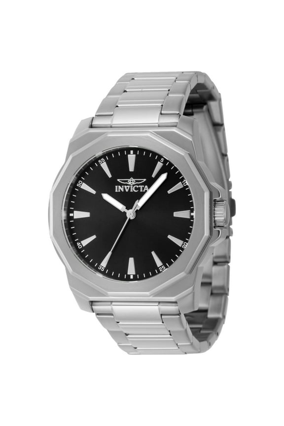 46831 Men's Speedway Black Dial Silver Tone Bracelet Watch