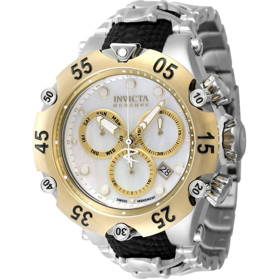 Invicta 47218 Men's Reserve White, Gold Tone Dial Chrono Watch
