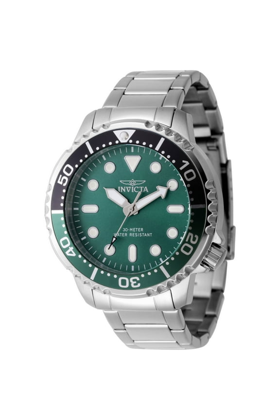 47220 Men's Pro Diver Green Dial Silver Bracelet Watch