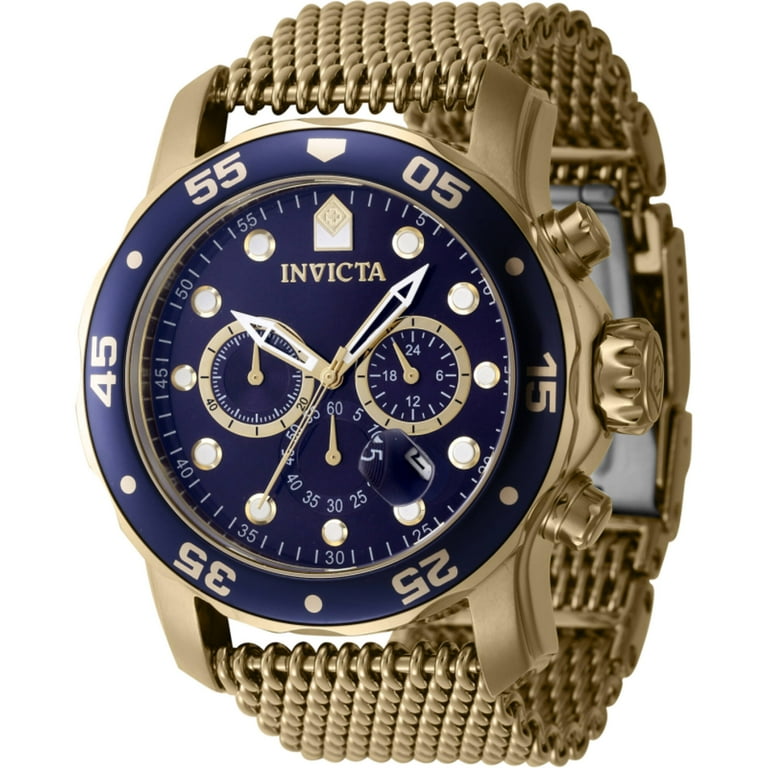 Invicta 47239 Men's Pro Diver Chronograph Blue Dial Steel Watch