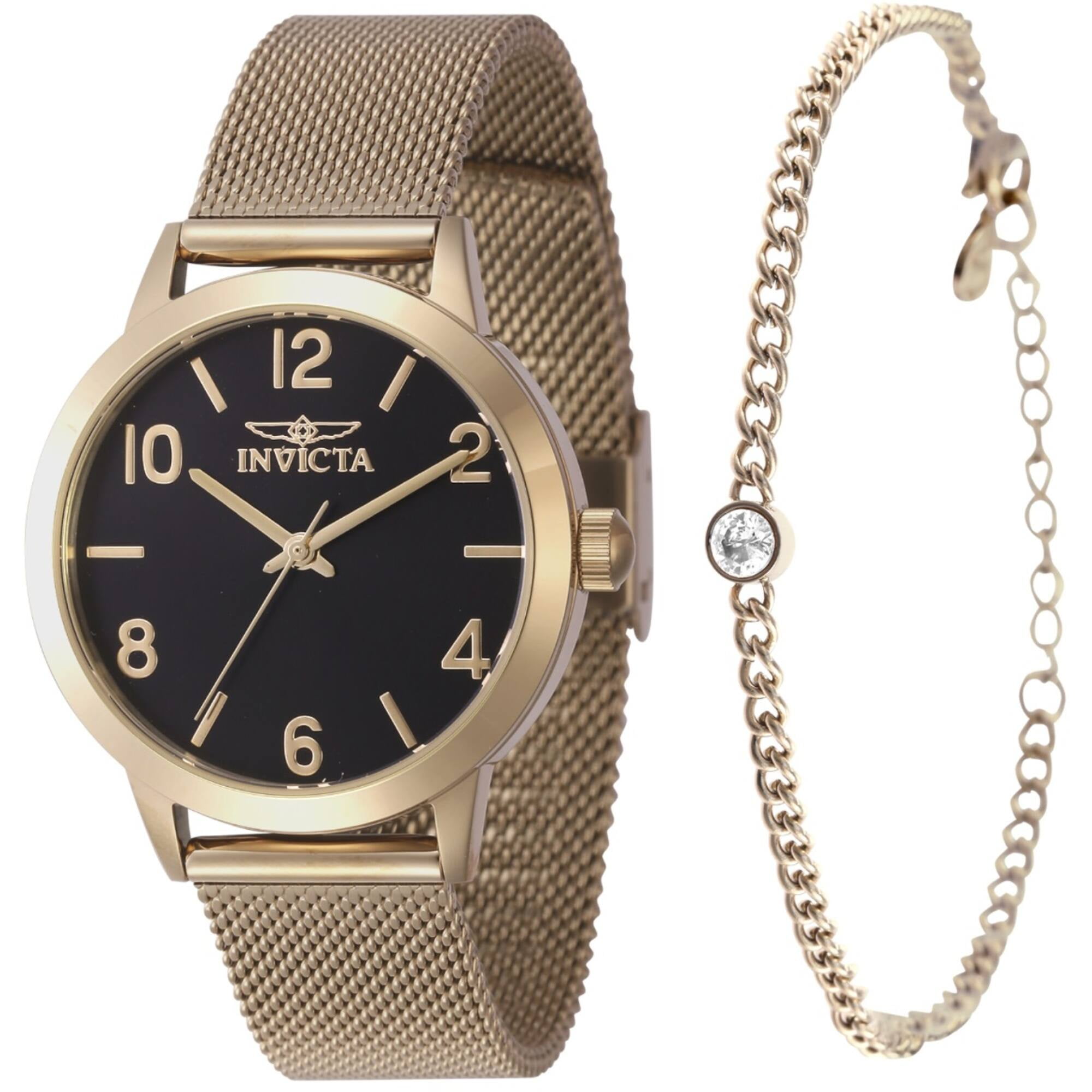 Invicta 47277 Women's Wildflower Black Dial Mesh Bracelet Watch