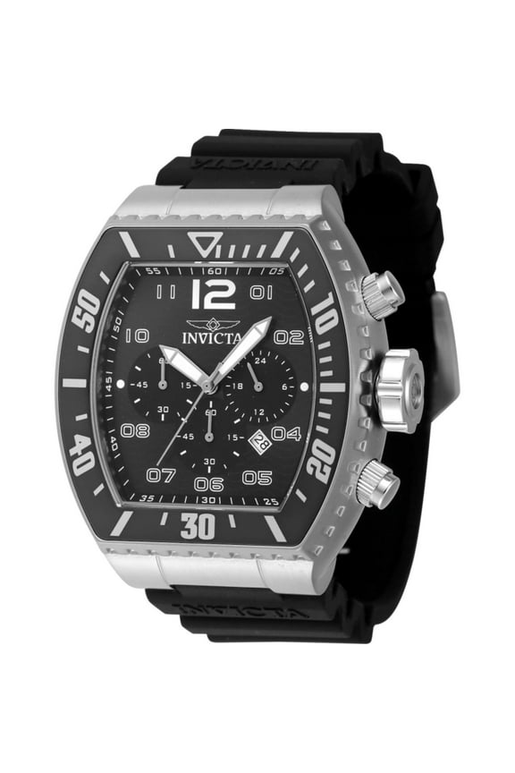 47282 Men's Pro Diver Black Dial Strap Chronograph Watch