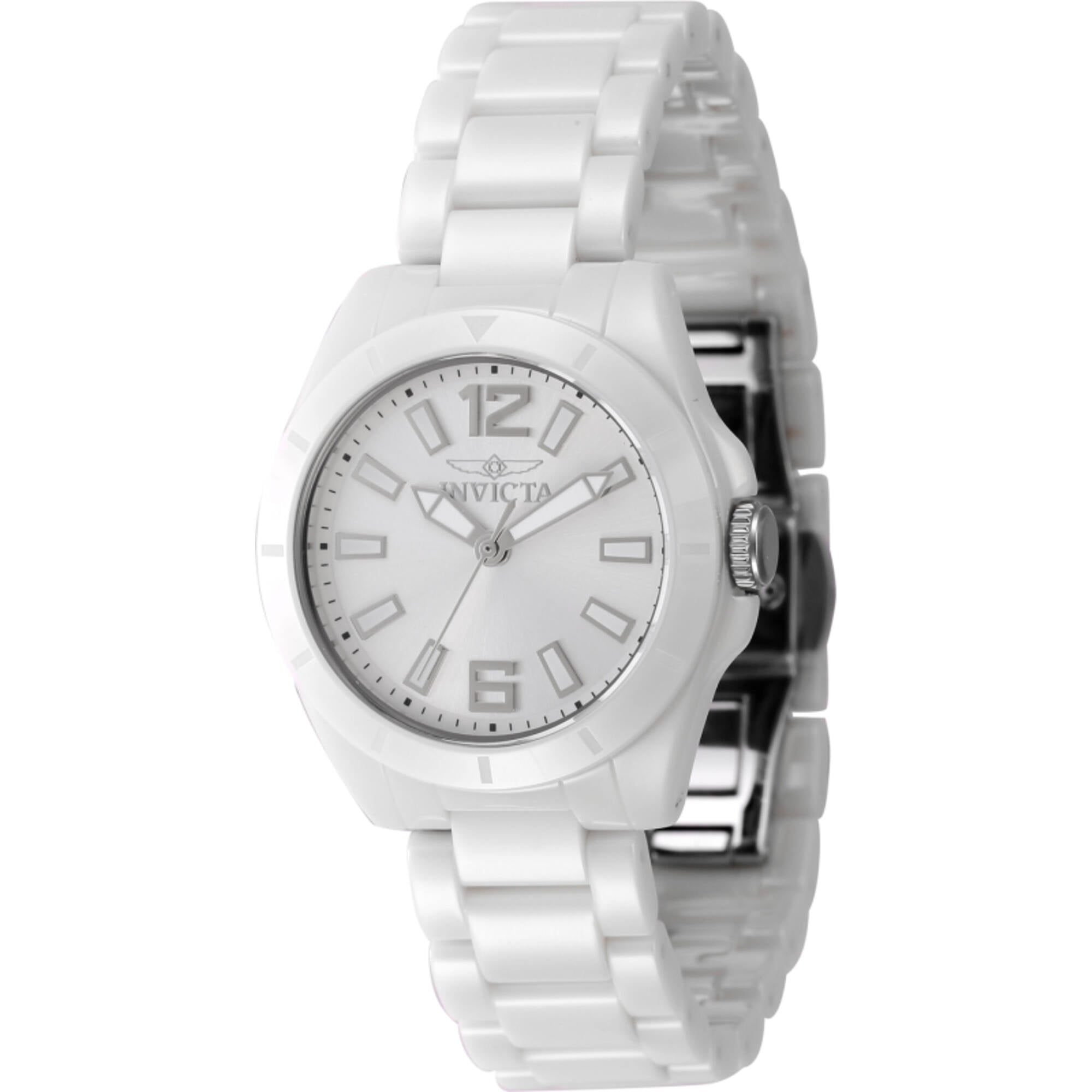 Invicta 47334 Women s Ceramics Quartz Silver Tone Brass Dial Watch Walmart