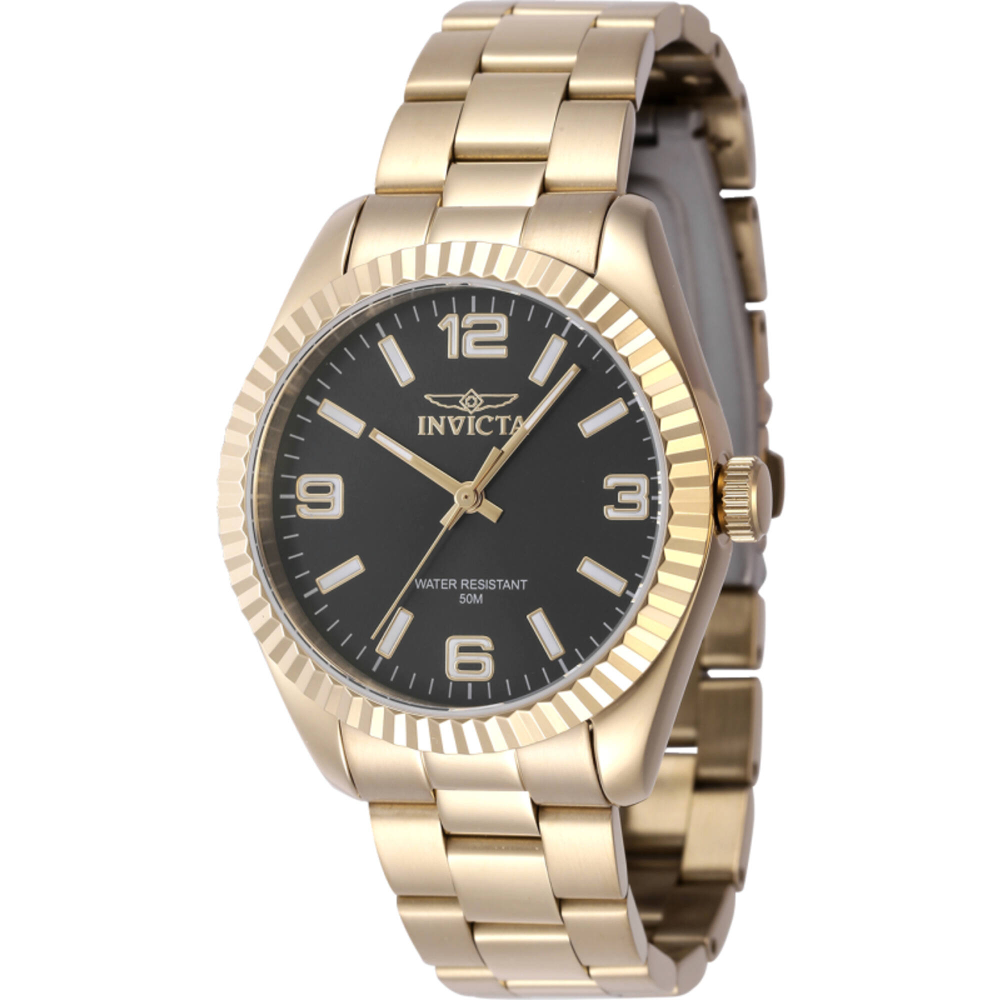 Invicta Women Black and Gold Watch Invicta Ladies Rose Gold Crystal Bezel Black Dial Band Watch  main image 2
