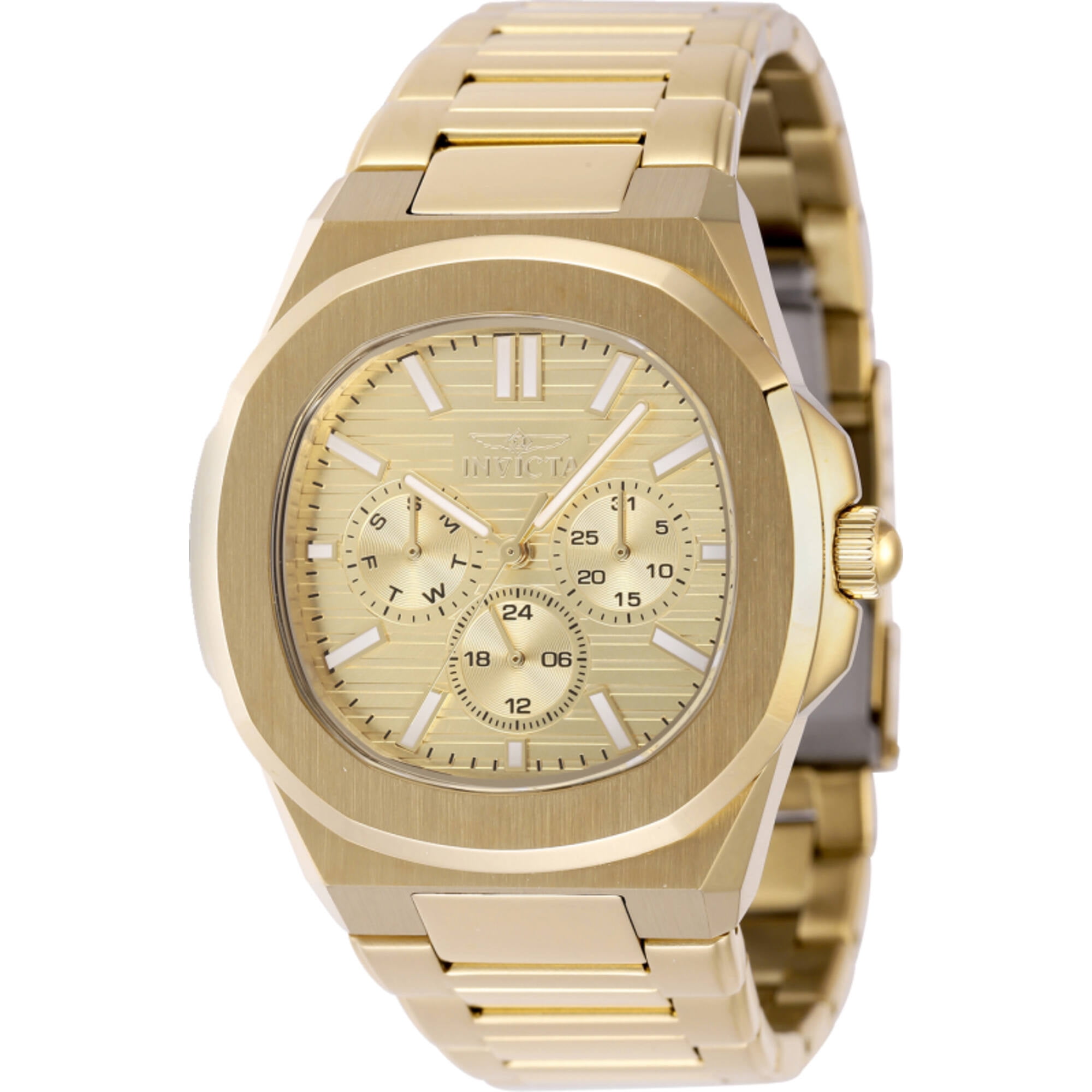 Invicta 48525 Men's Speedway Quartz Day-Date Gold Tone Dial Watch