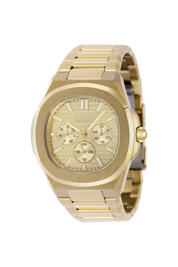 48525 Men's Speedway Quartz Day-Date Gold Tone Dial Watch