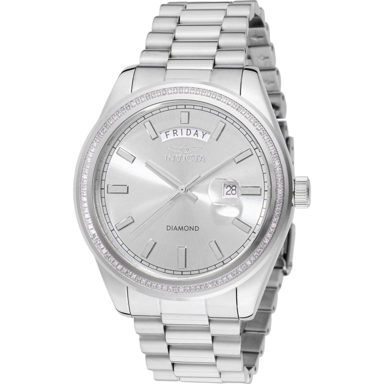 Invicta Elite Diamond Quartz Silver Dial Men display picture 2