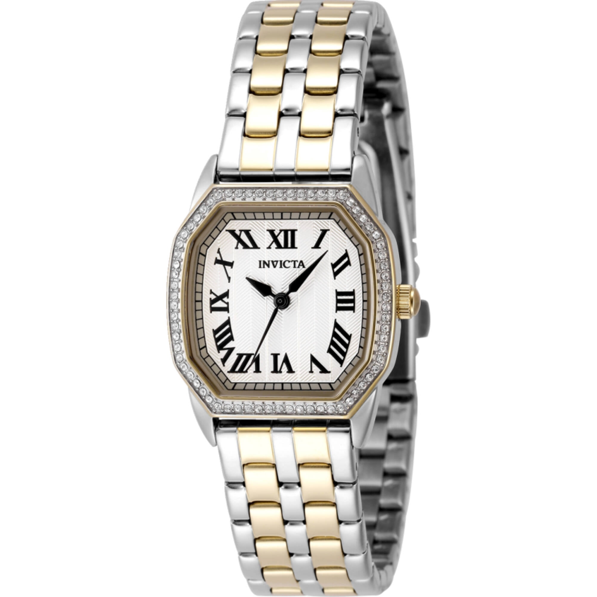 INVICTA Wildflower Lady 27mm Stainless Steel Gold + Steel Silver dial PC21J Quartz