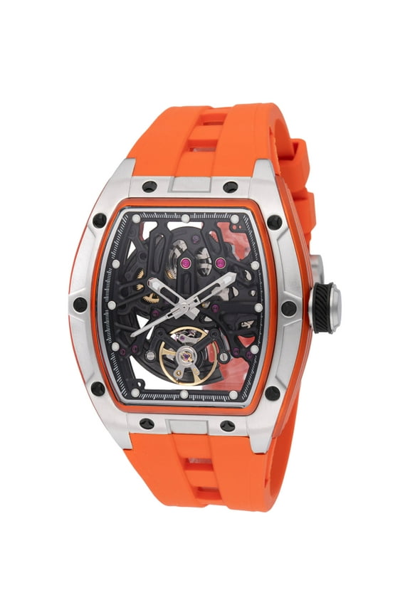 49033 Men's S1 Rally Automatic Orange Rubber Strap Watch