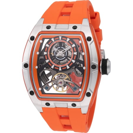 Invicta 49034 Men's S1 Rally Skeleton Dial Orange Strap Watch