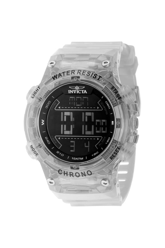 Racing Men 52mm Plastic White Black dial Electronic Digital