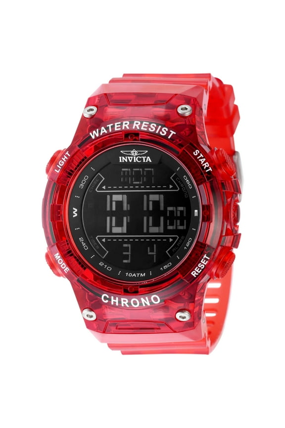 49045 Men's Invicta Racing Red Case Strap Digital Watch