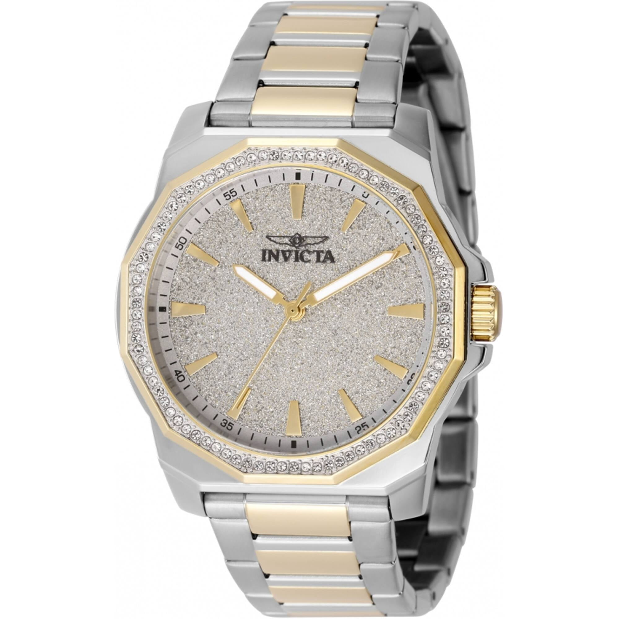 INVICTA Speedway Men 42mm Stainless Steel Gold + Steel Silver dial