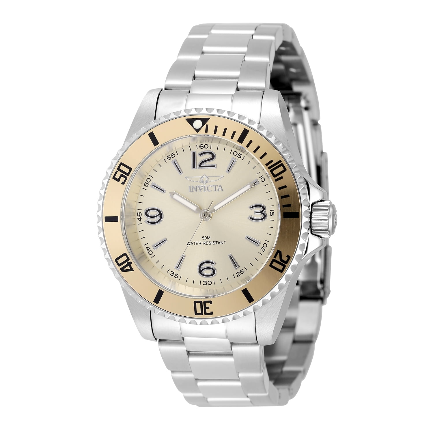 INVICTA 49347 Pro Diver Silver Gold Face