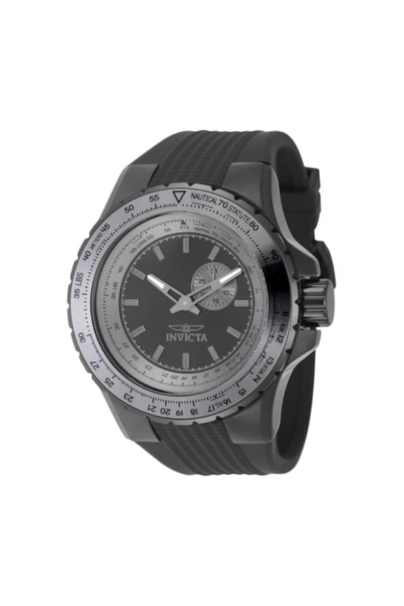 49728 50 mm Men Aviator Quartz VD72 Black Dial Watch