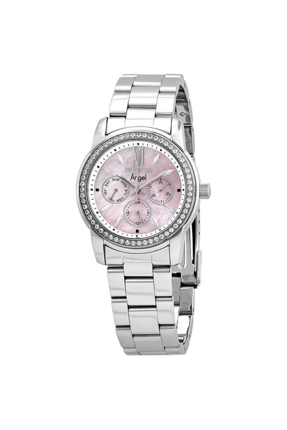Angel Crystal Pink Mother of Pearl Dial Ladies Watch 28687