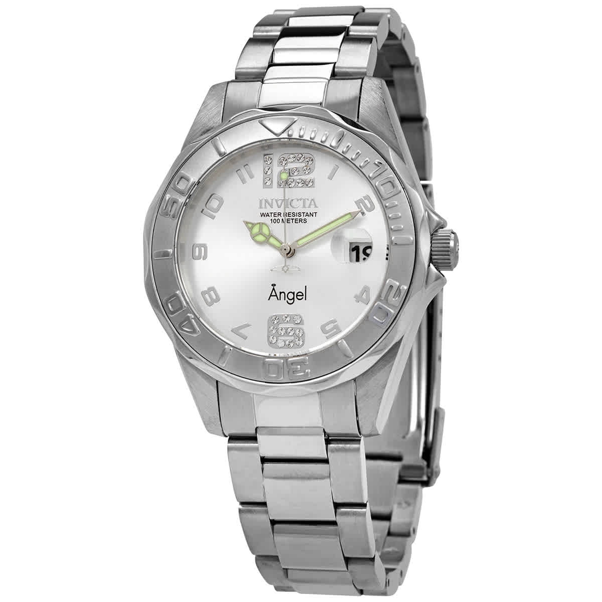 Invicta Angel Quartz Crystal Silver Dial Ladies Watch 28679