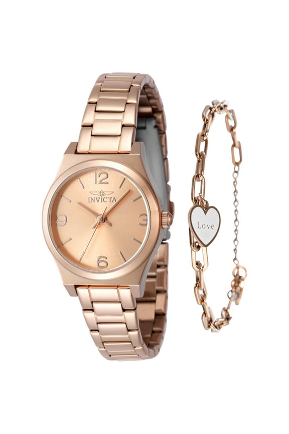 48248 Women's Angel Quartz Rose Gold Steel Bracelet Watch