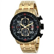Invicta Aviator Chronograph Black Dial Gold-plated Men's Watch 17206