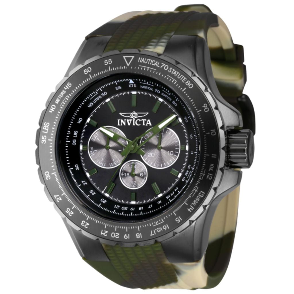 INVICTA Aviator Men 50mm Stainless Steel Gunmetal Green+Gunmetal dial VH63 Quartz