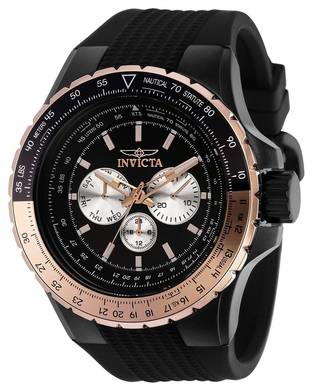 訳あり超特価の通販 Steel Stainless 50mm Men Aviator Invicta Black dial Black その他