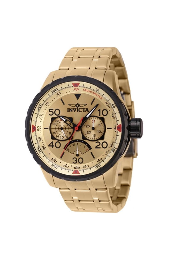 Aviator Retrograde GMT Quartz Gold Dial Men's Watch 46984