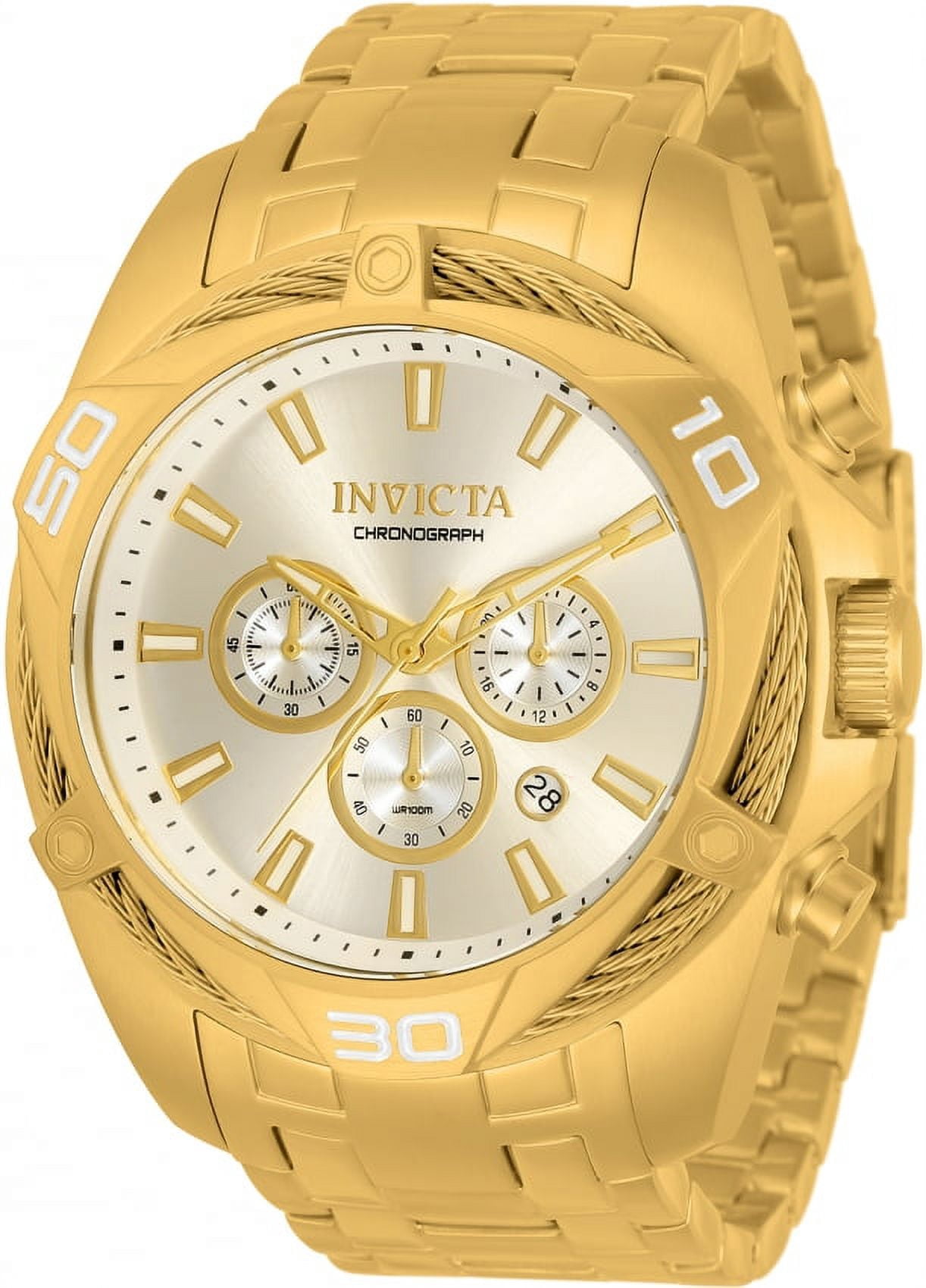 invicta Men's 34123 Bolt Quartz Chronograph Gold Dial Watch