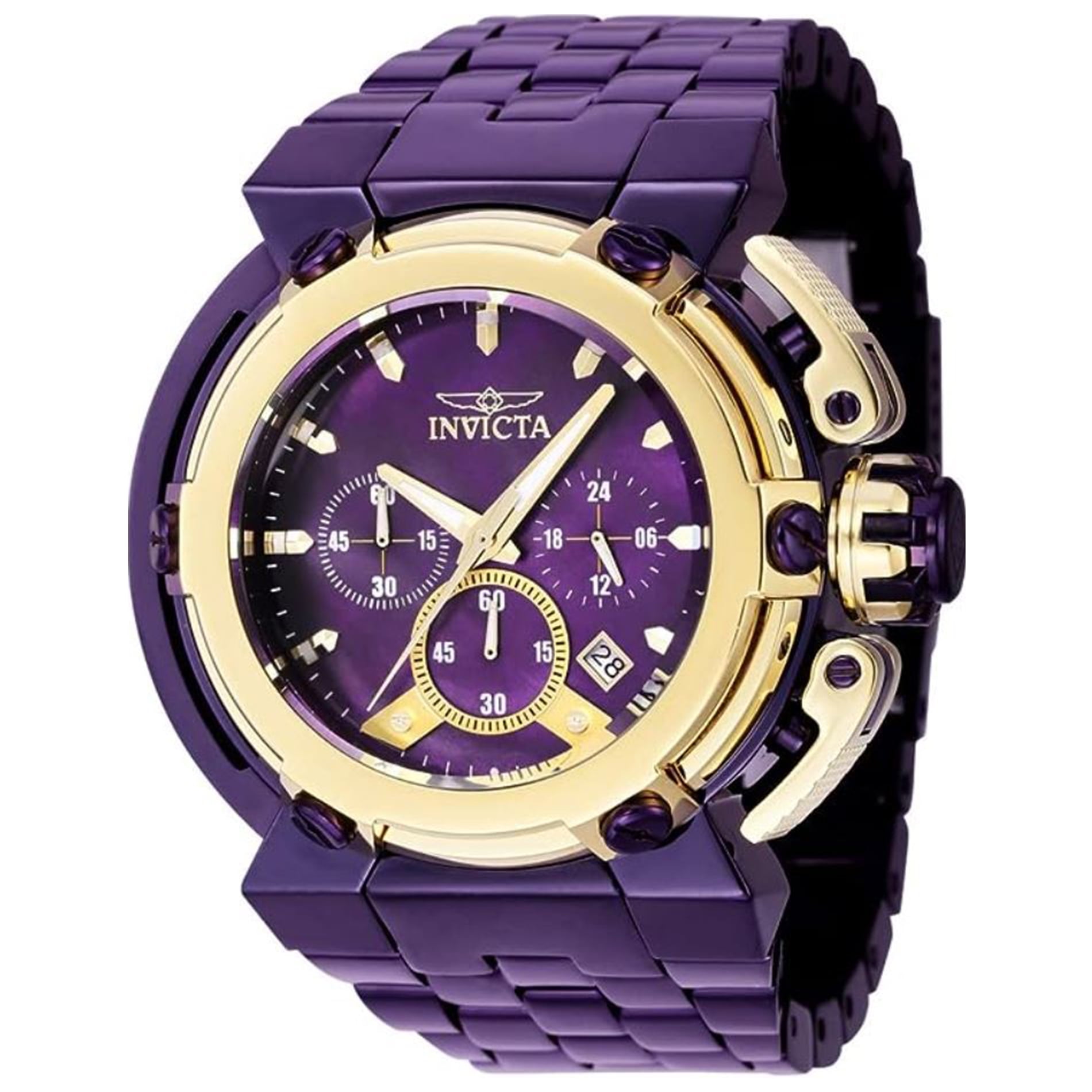 Purple and gold invicta watch deals