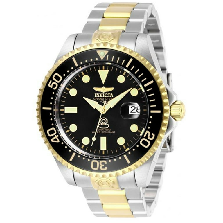 Invicta Grand Diver Automatic Black Dial Two-tone Men's
