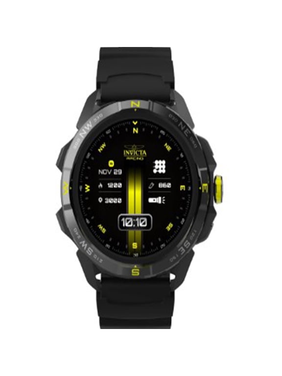 Invicta I-Tech-011 Digital Smartwatch, 1.48 Display, Silicone Strap, Swim Tracking, HR, Bluetooth, Limited Edition Black Band and Case, Unisex